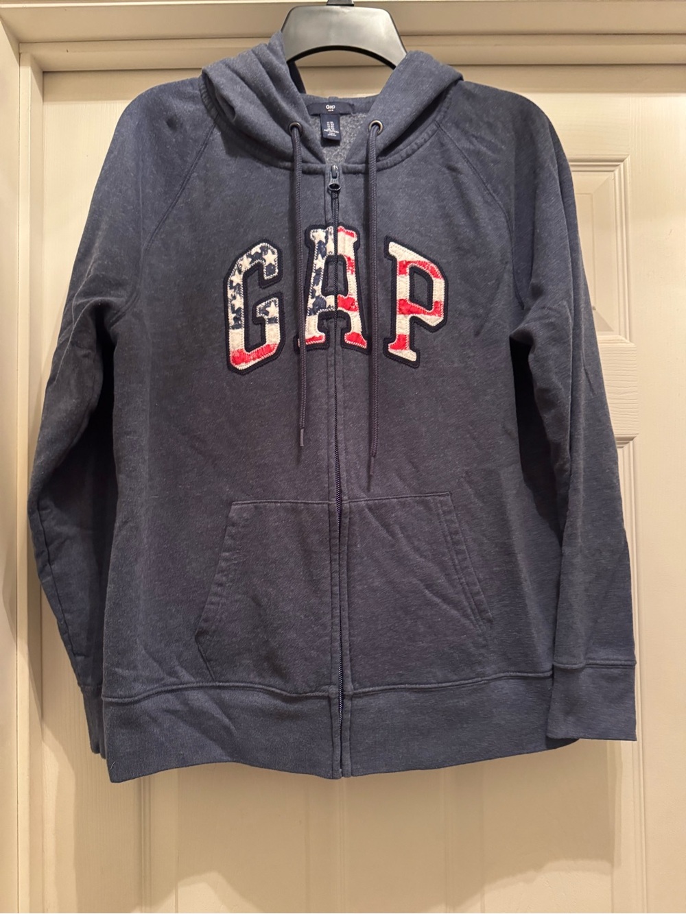 GAP Zip Hoodie with American Flag Lettering